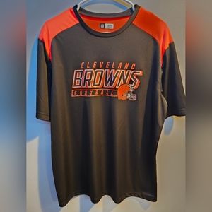 Cleveland browns NFL team apparel mens t shirt size large brown/orange